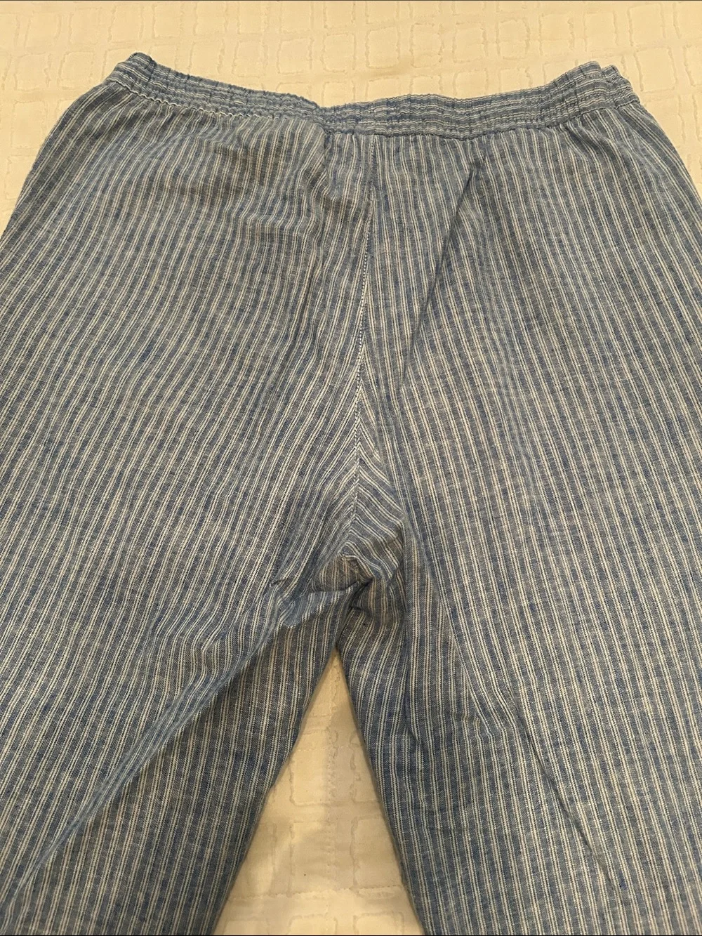 H&M Blue & White Striped Drawstring Pant- size M